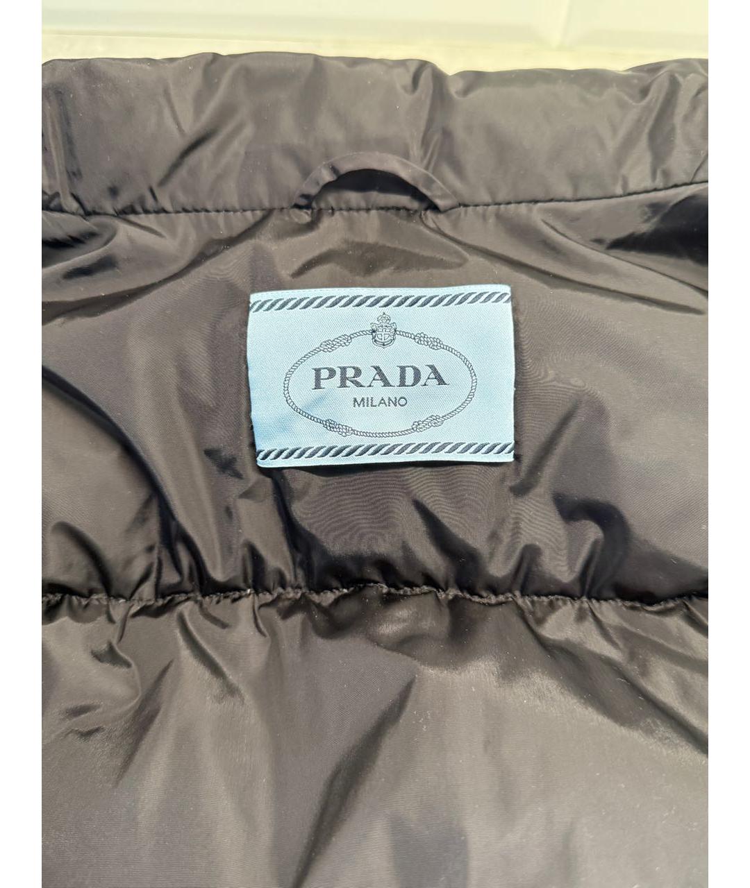 PRADA Черный полиэстеровый пуховик, фото 8