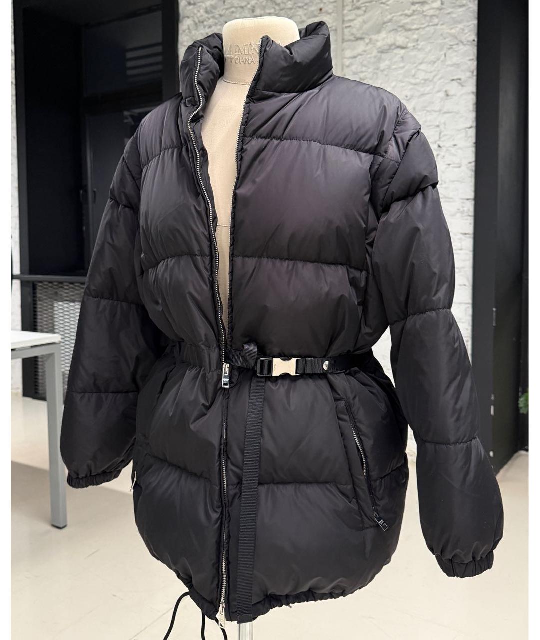 PRADA Черный полиэстеровый пуховик, фото 3