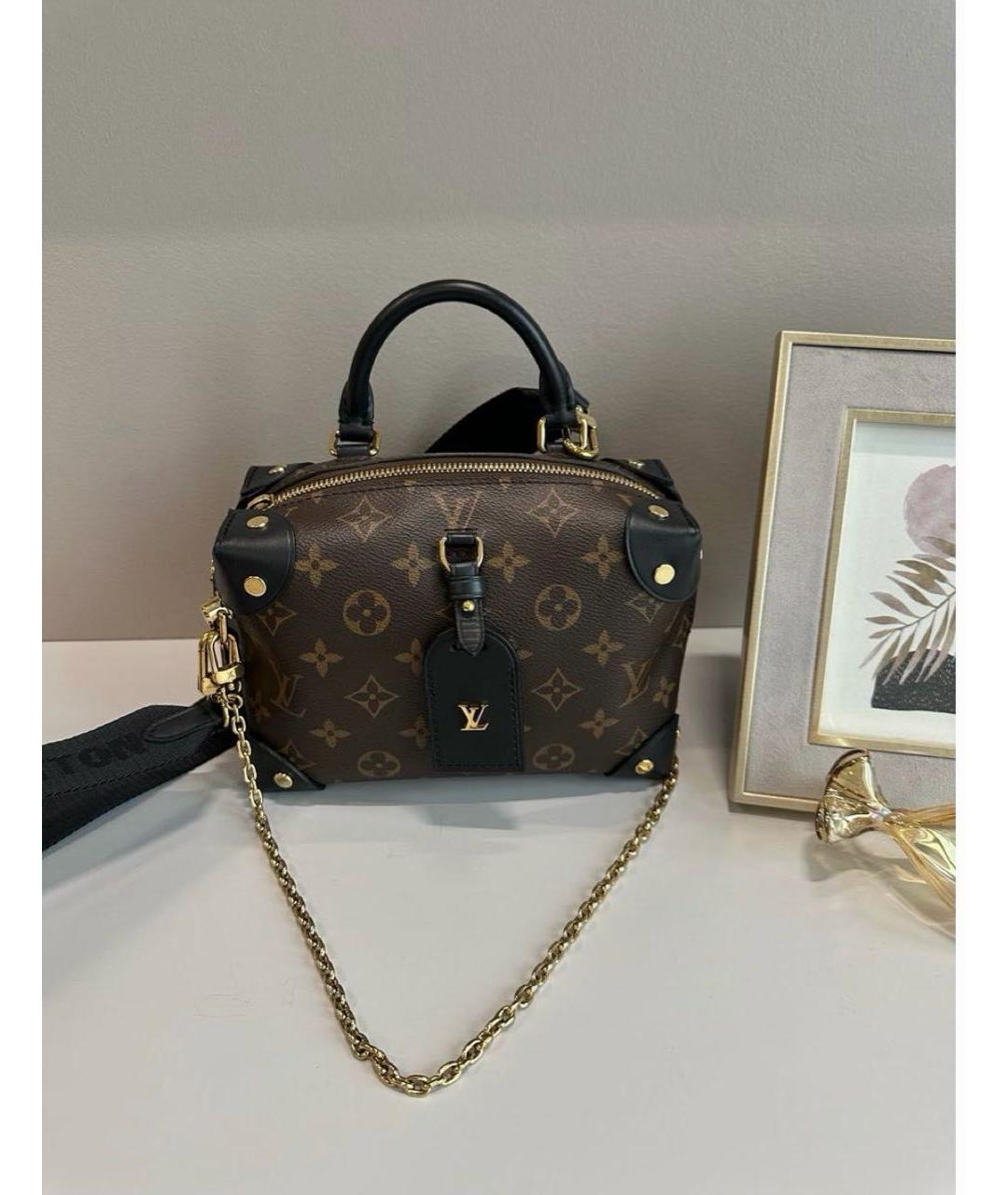 LOUIS VUITTON Коричневая кожаная сумка с короткими ручками, фото 5