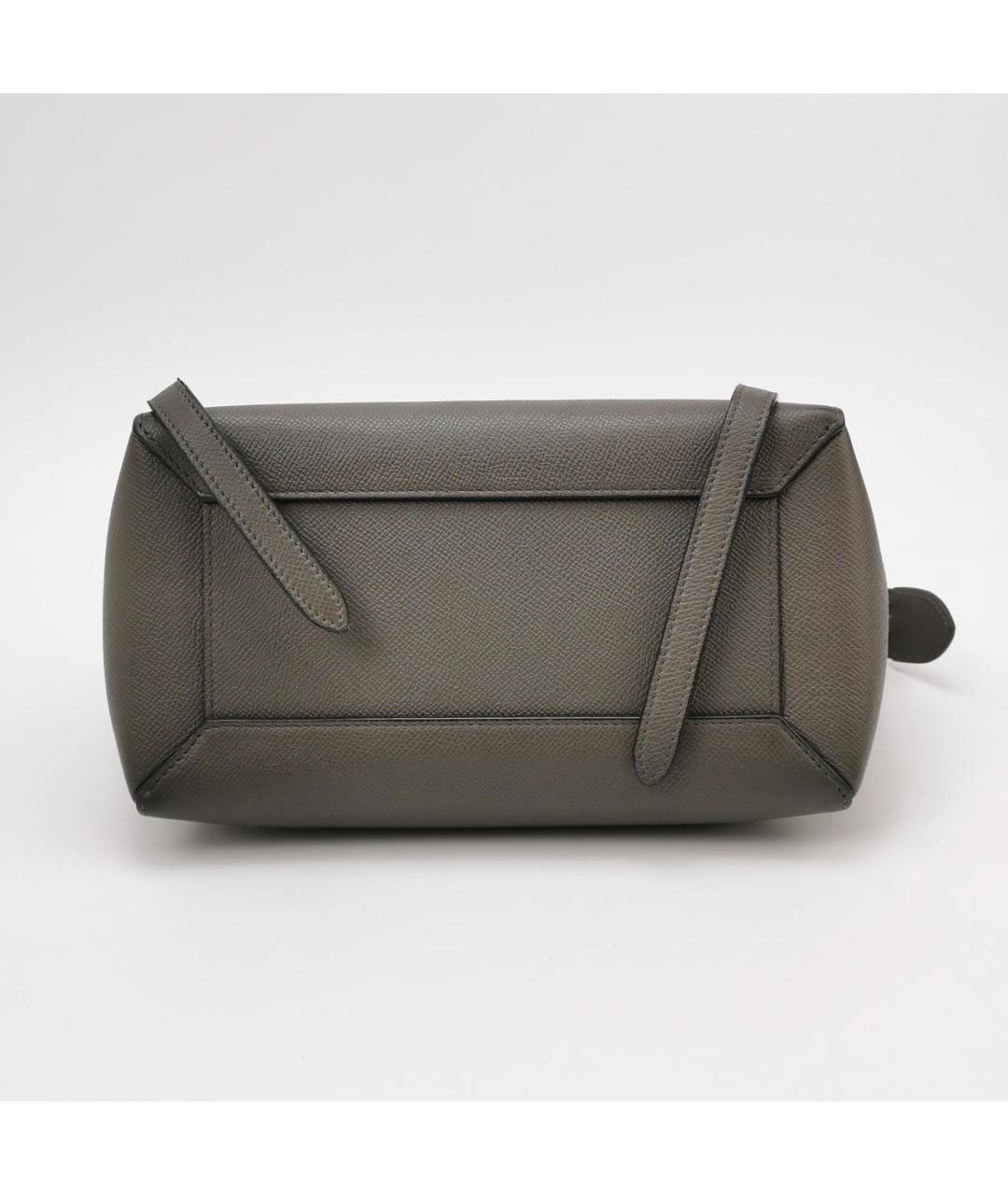 CELINE Антрацитовая кожаная сумка с короткими ручками, фото 5