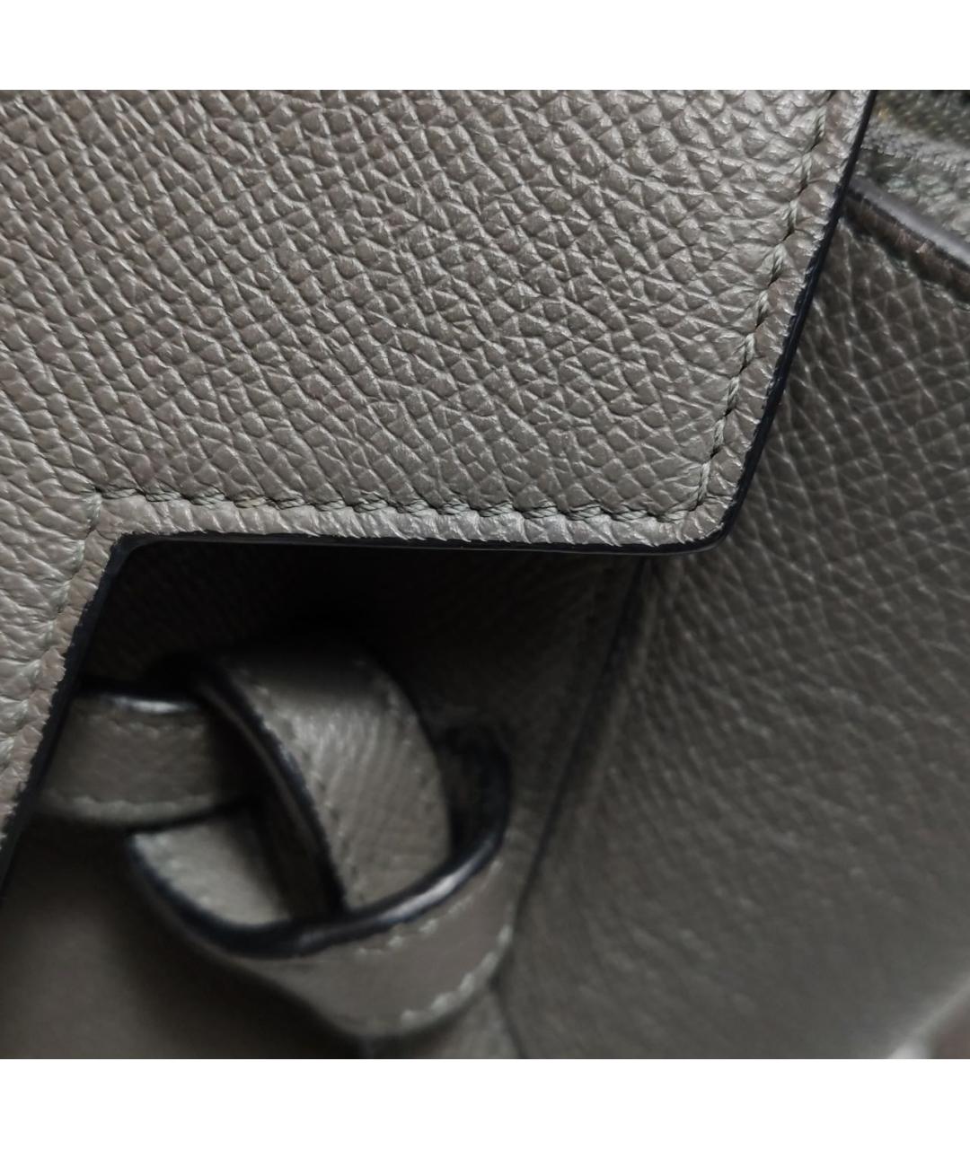 CELINE Антрацитовая кожаная сумка с короткими ручками, фото 8