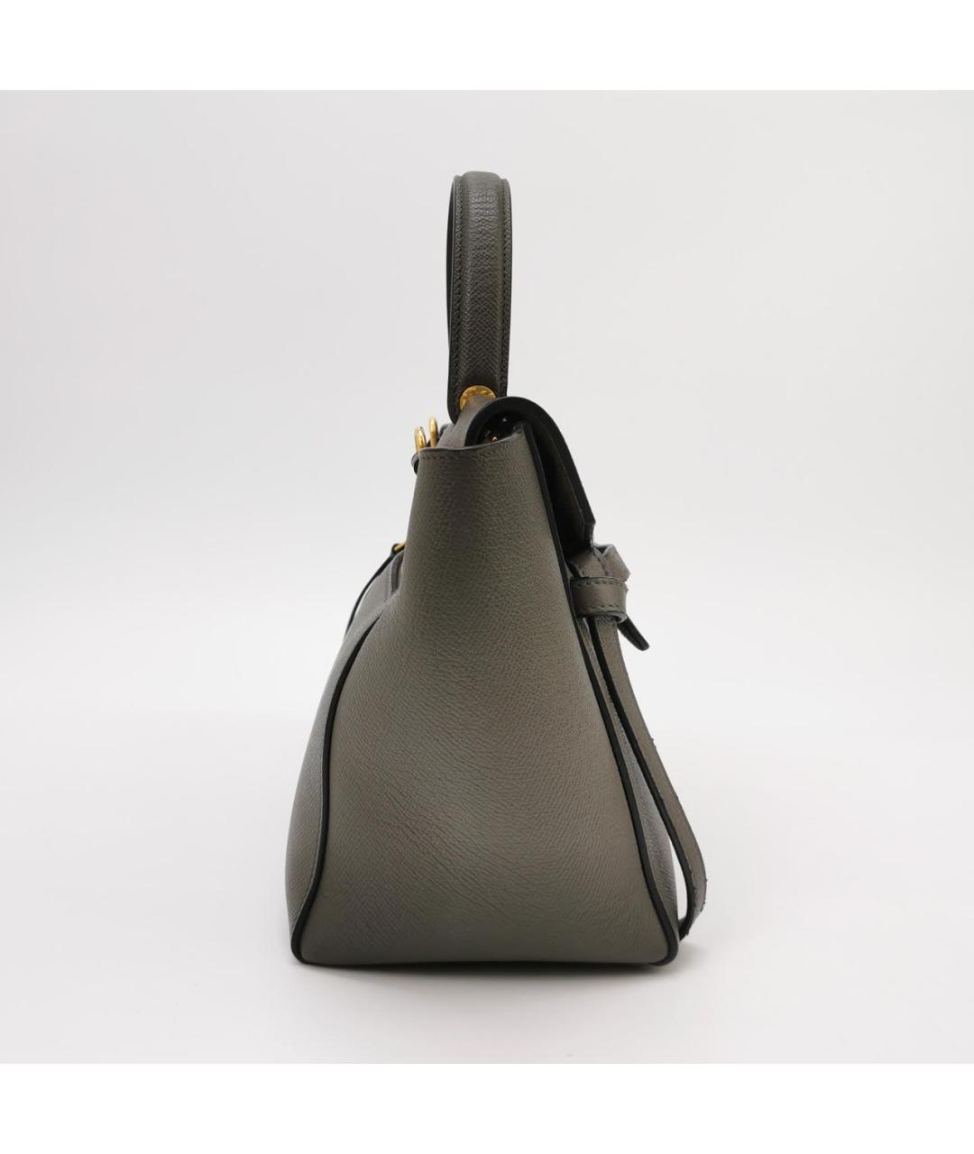 CELINE Антрацитовая кожаная сумка с короткими ручками, фото 3