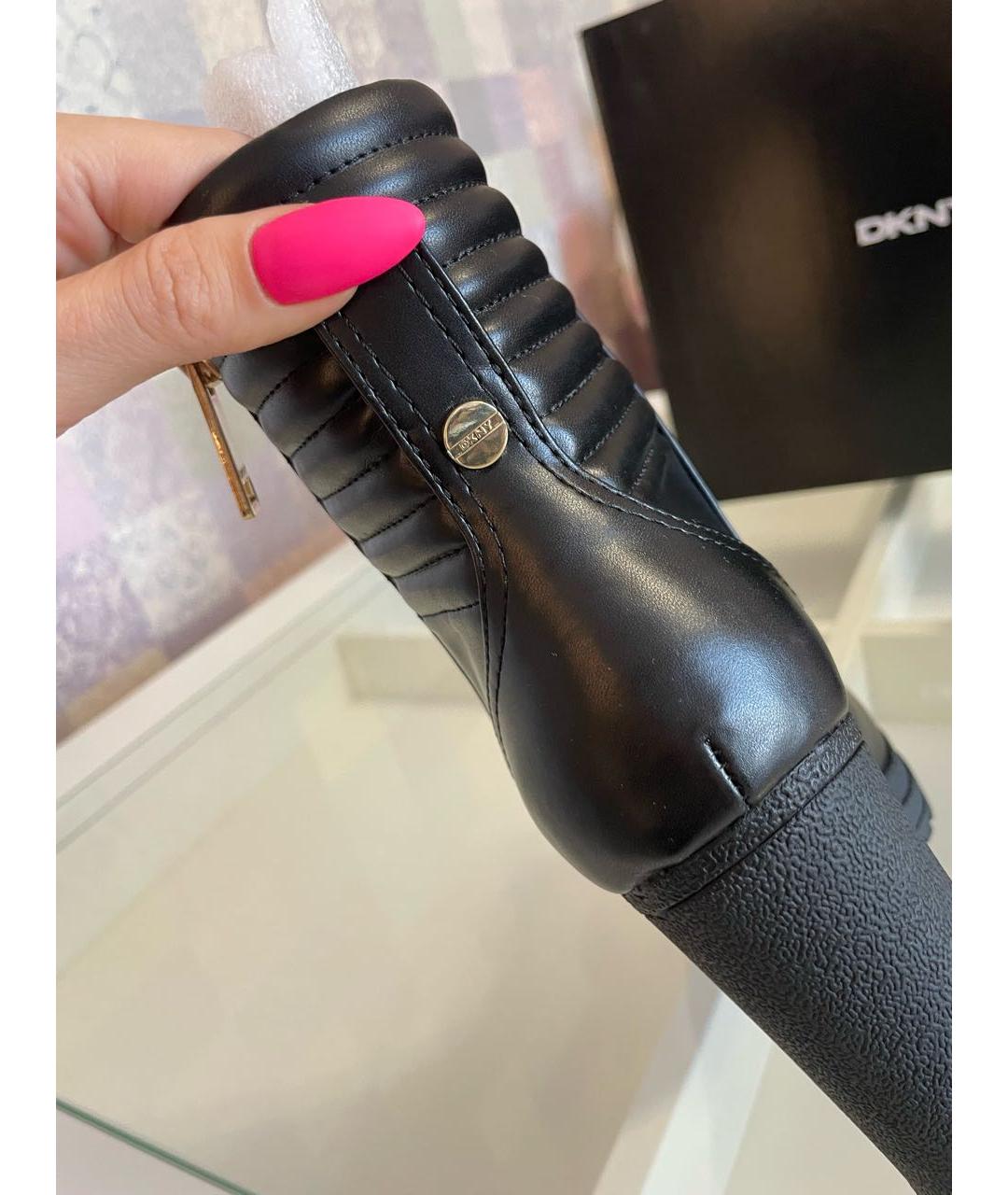 DKNY Черные кожаные ботильоны, фото 4