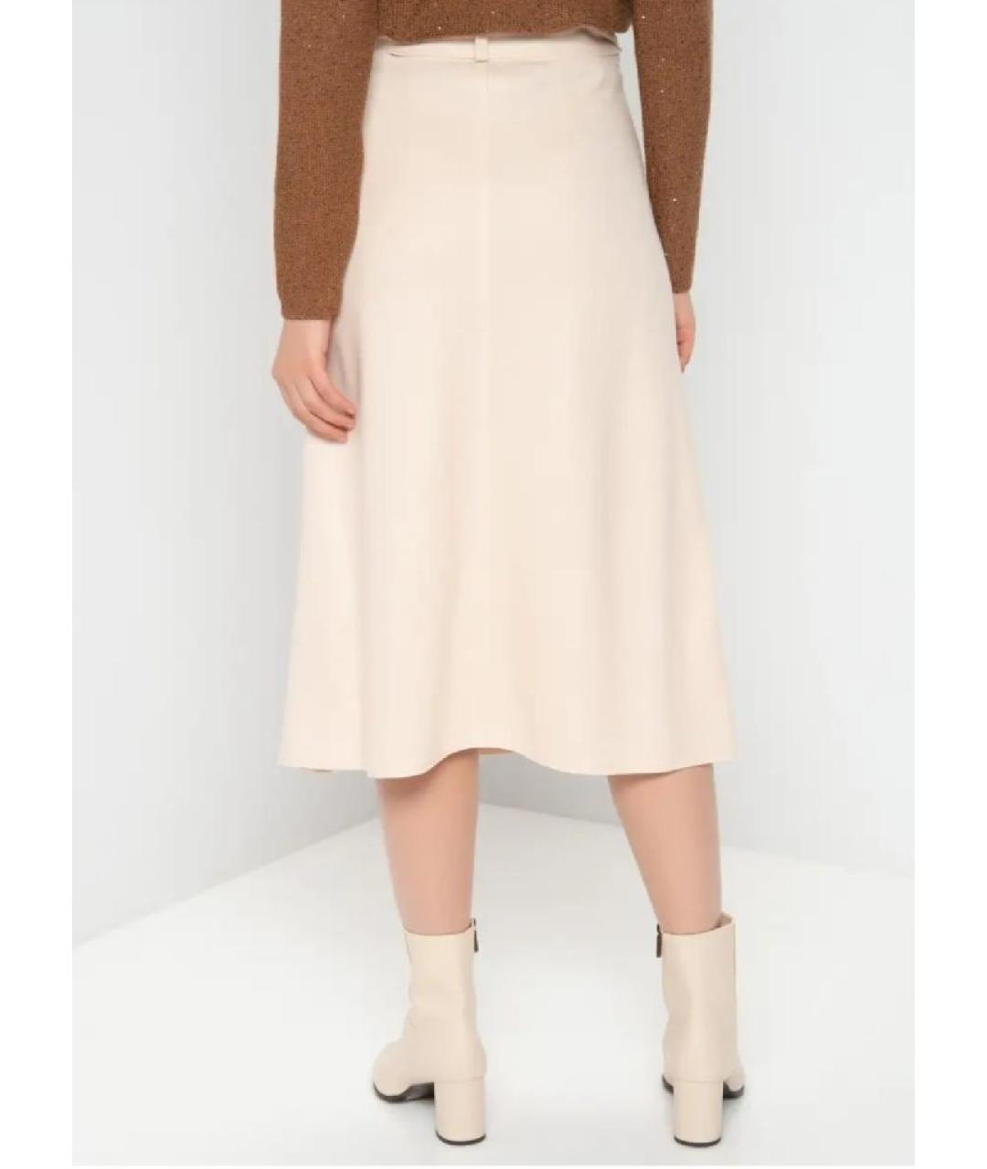 FORTE FORTE Бежевая шерстяная юбка миди, фото 4