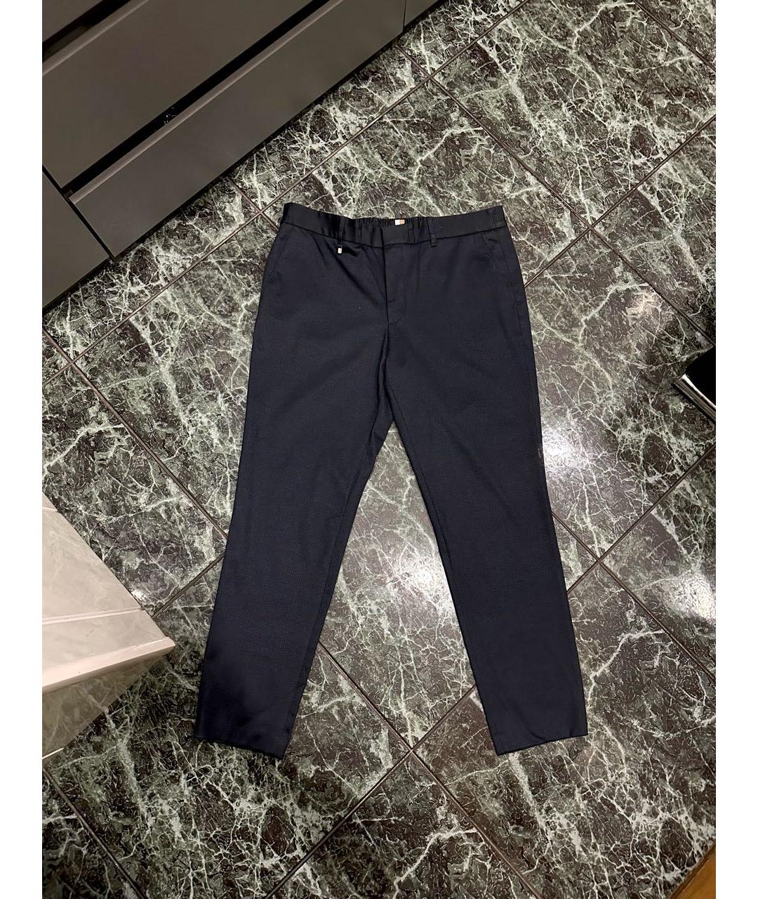 HUGO BOSS Темно-синие хлопковые повседневные брюки, фото 9