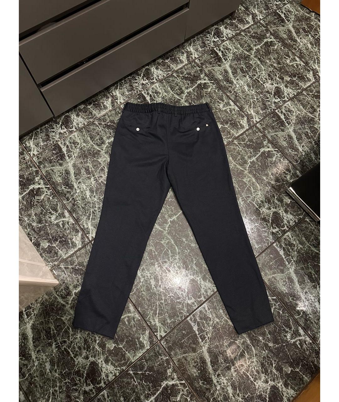 HUGO BOSS Темно-синие хлопковые повседневные брюки, фото 2