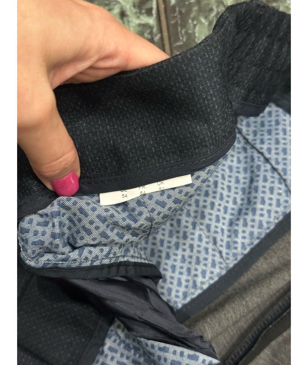 HUGO BOSS Темно-синие хлопковые повседневные брюки, фото 8