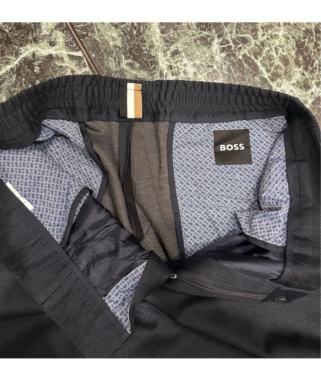 HUGO BOSS Темно-синие хлопковые повседневные брюки, фото 3