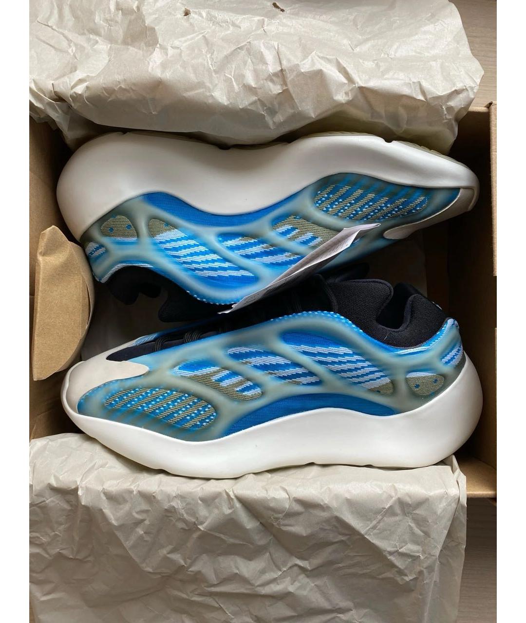 ADIDAS YEEZY Синие текстильные кроссовки, фото 2