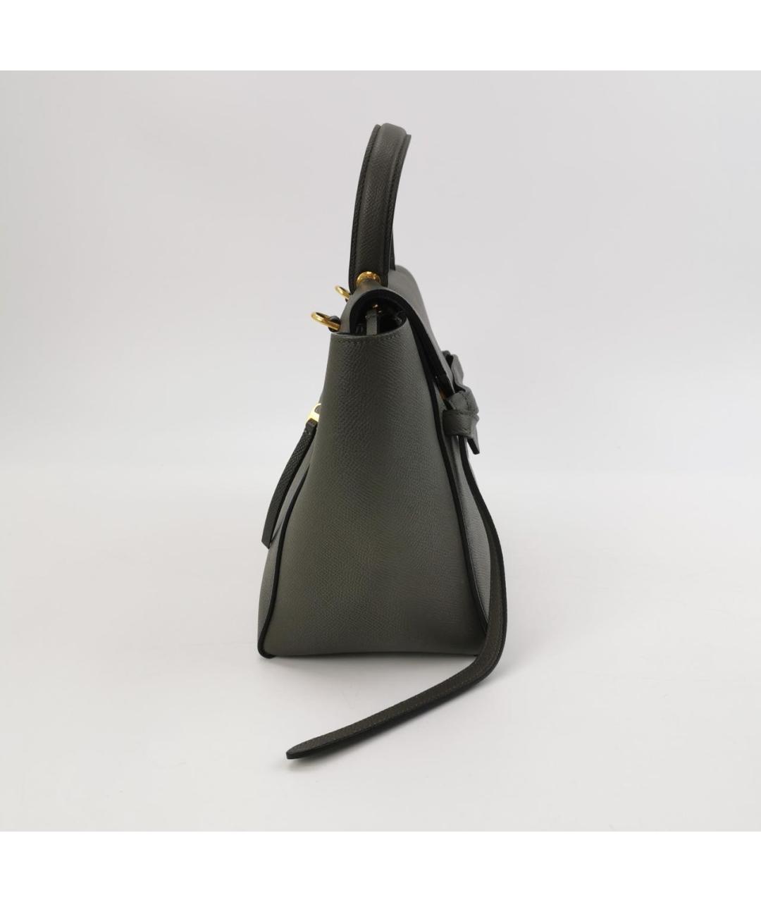 CELINE Антрацитовая кожаная сумка через плечо, фото 3