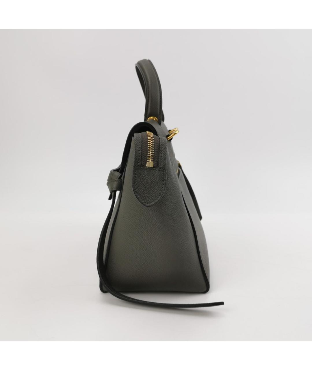 CELINE Антрацитовая кожаная сумка через плечо, фото 2