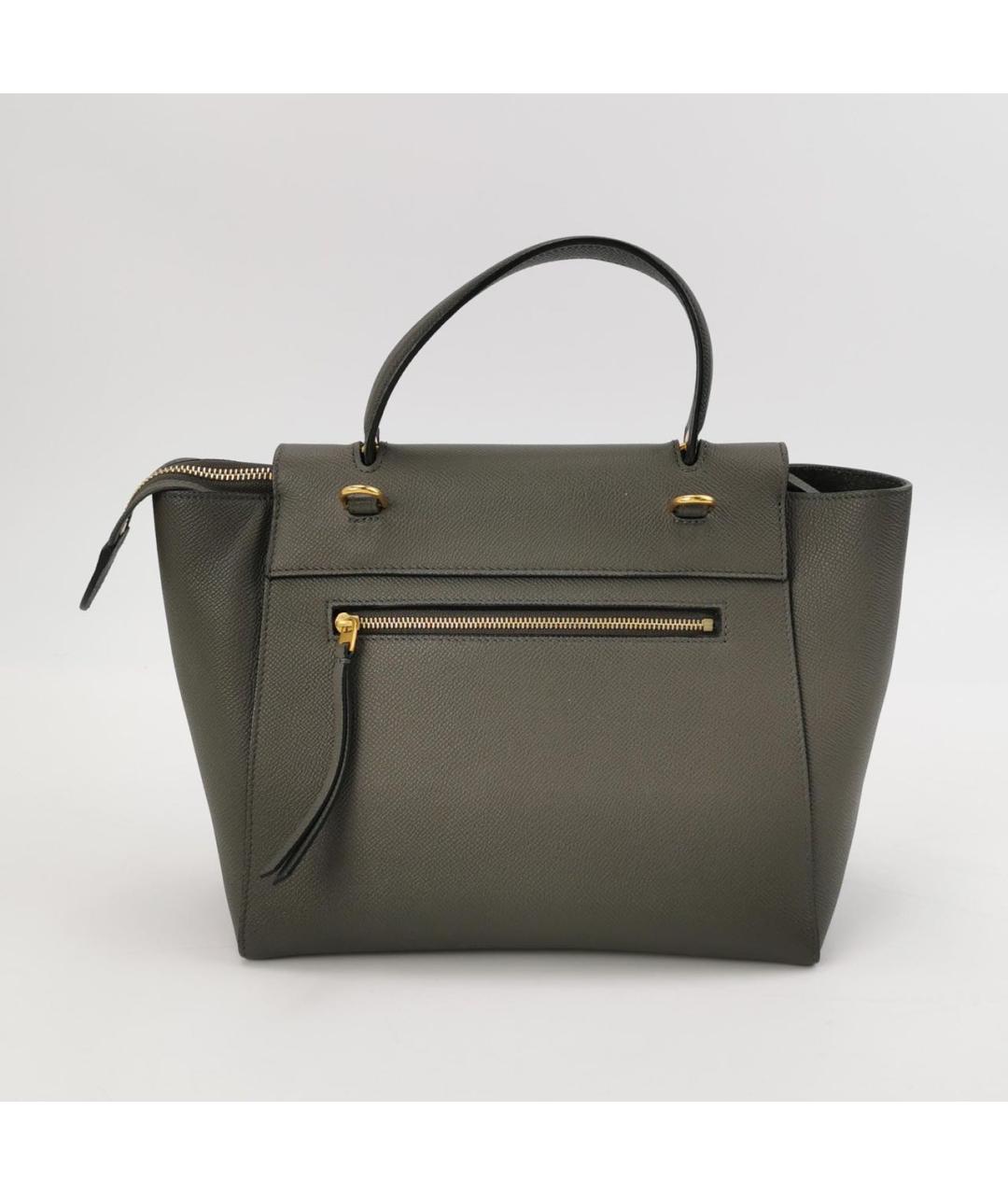 CELINE Антрацитовая кожаная сумка через плечо, фото 4