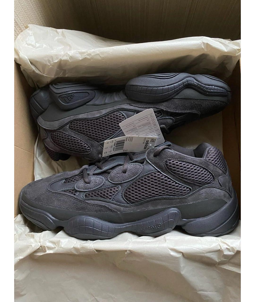 ADIDAS YEEZY Антрацитовые замшевые кроссовки, фото 2