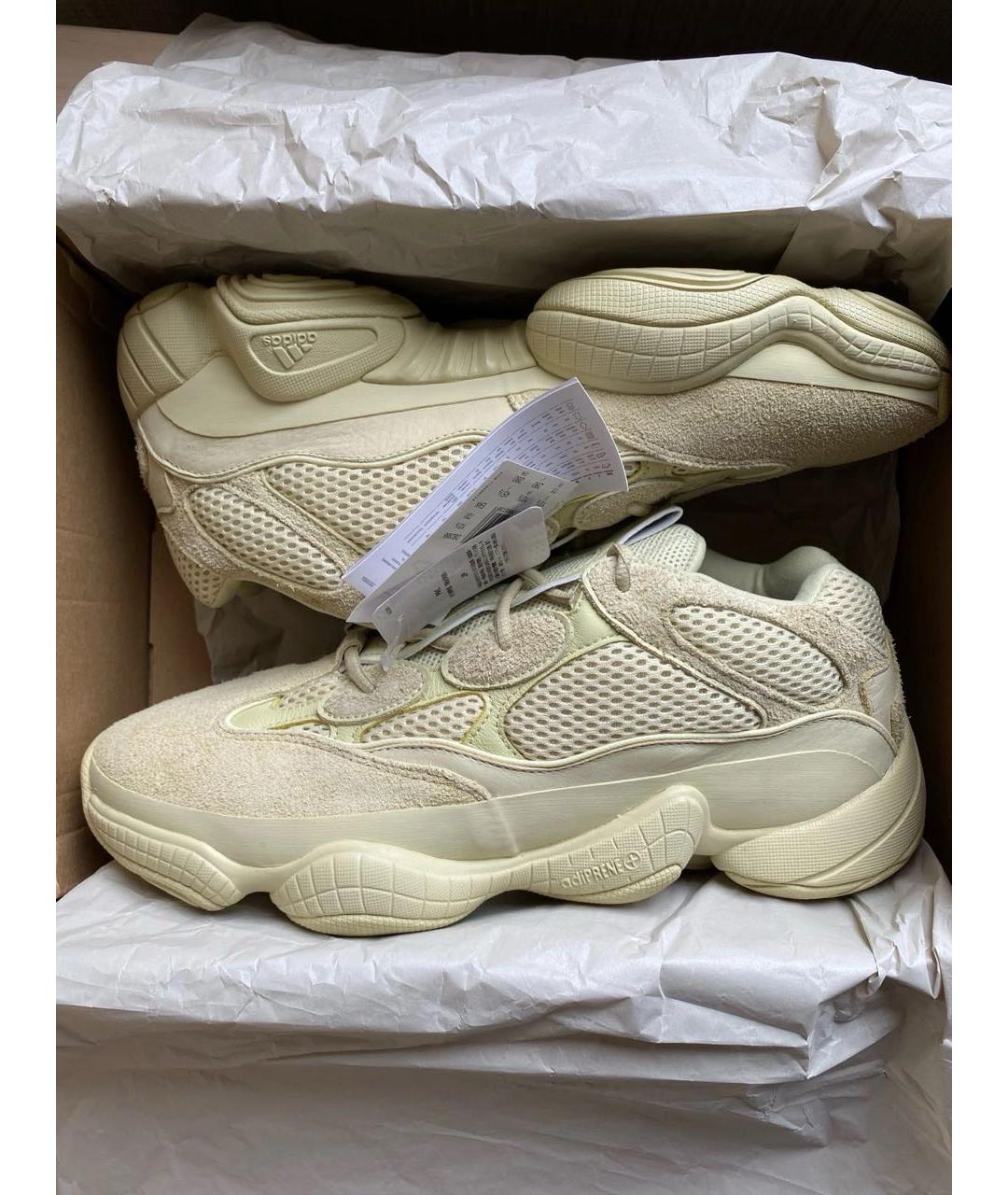 ADIDAS YEEZY Бежевые замшевые кроссовки, фото 2