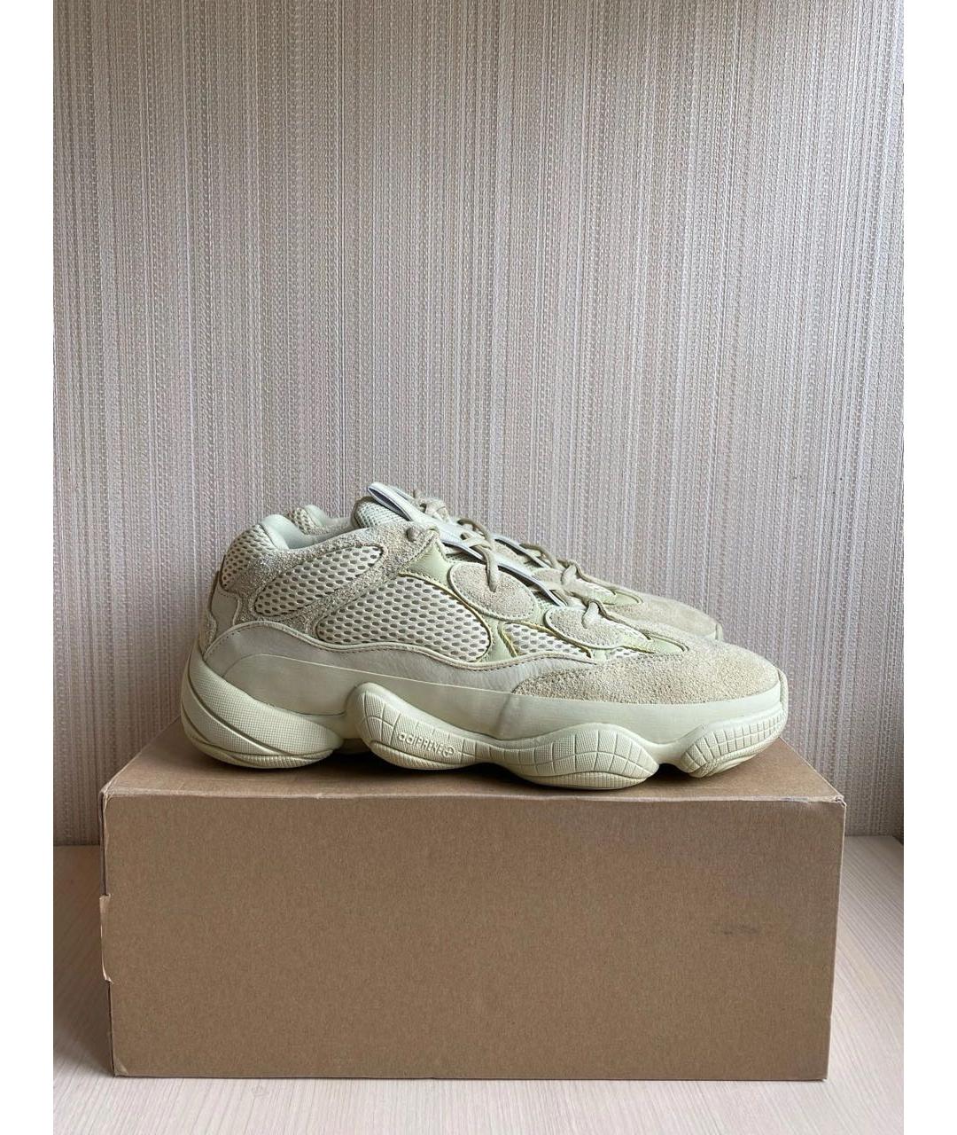 ADIDAS YEEZY Бежевые замшевые кроссовки, фото 4