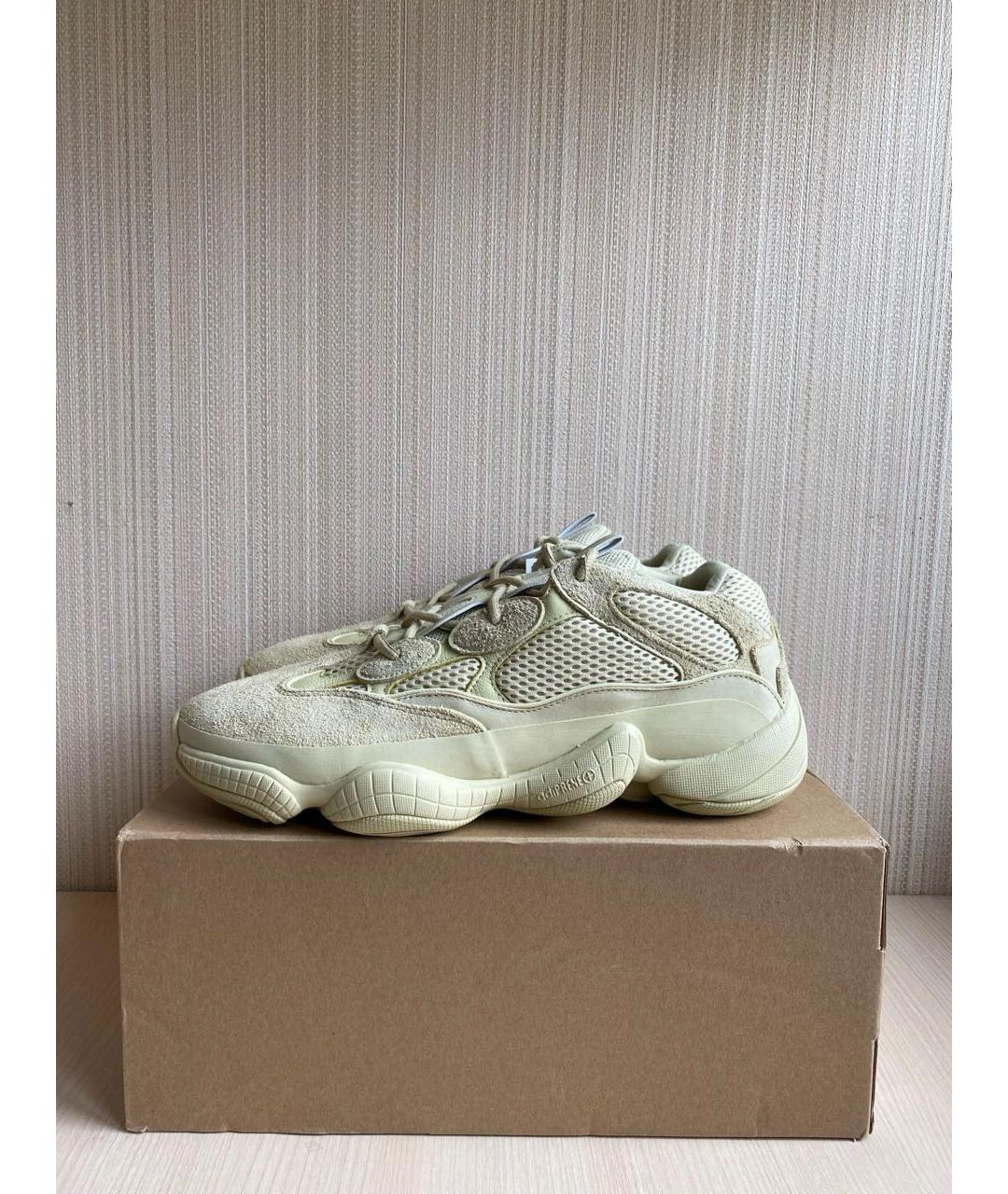 ADIDAS YEEZY Бежевые замшевые кроссовки, фото 3