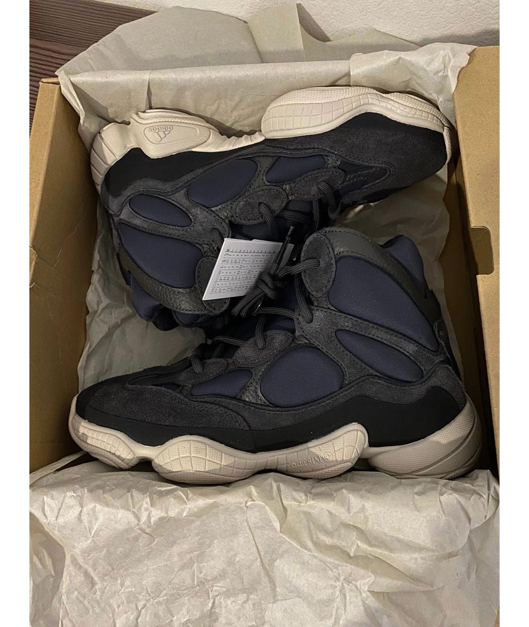 ADIDAS YEEZY Темно-синие замшевые кроссовки, фото 2