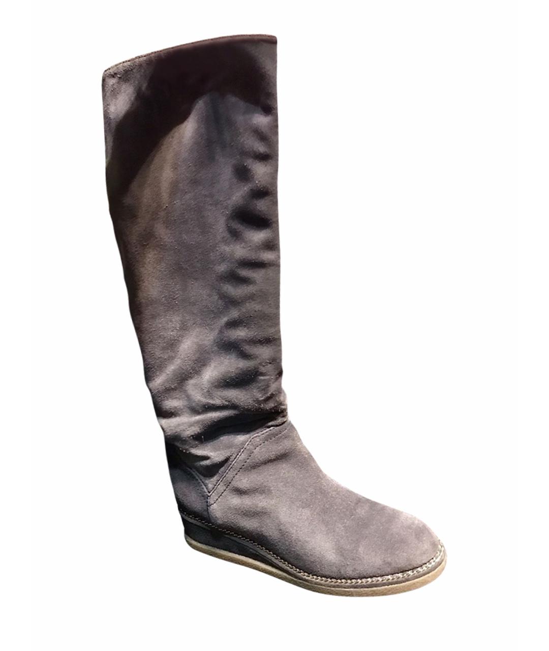 CHANEL Серые замшевые сапоги, фото 1