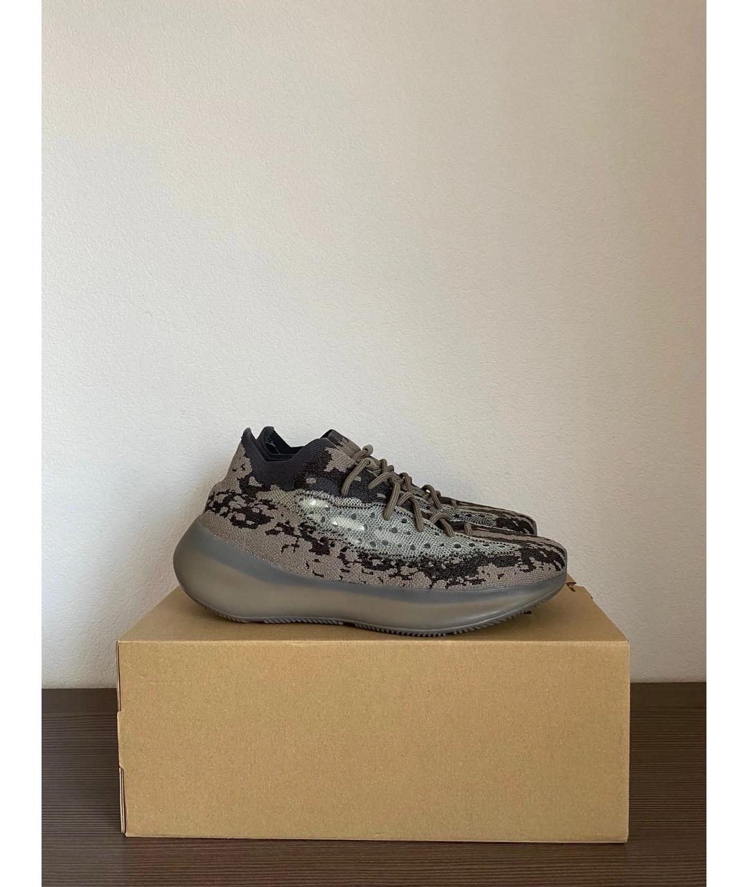 ADIDAS YEEZY Антрацитовые текстильные кроссовки, фото 4