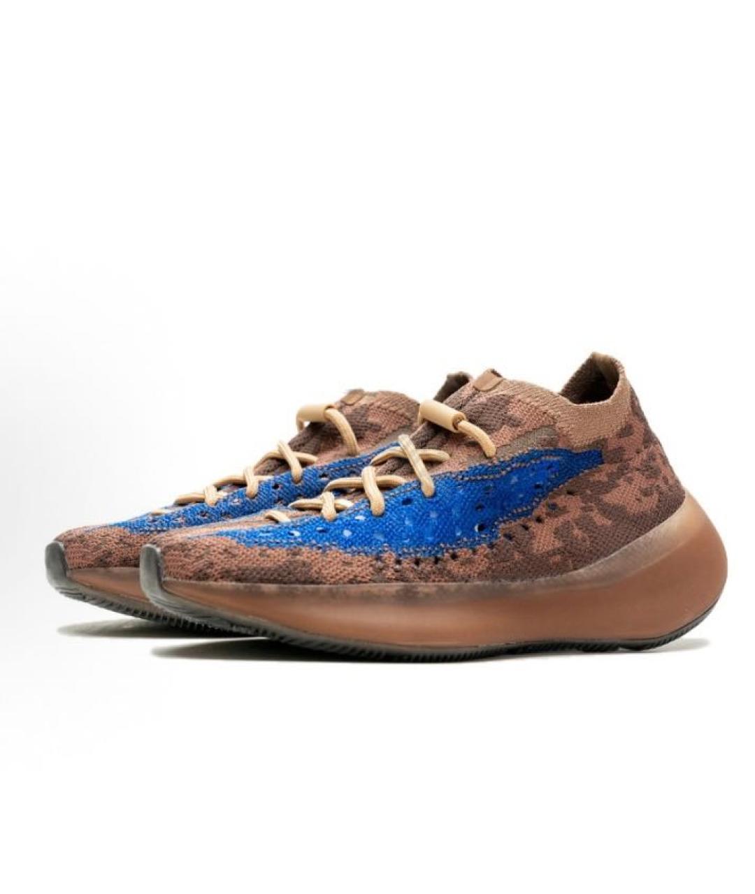 ADIDAS YEEZY Коричневые текстильные кроссовки, фото 3