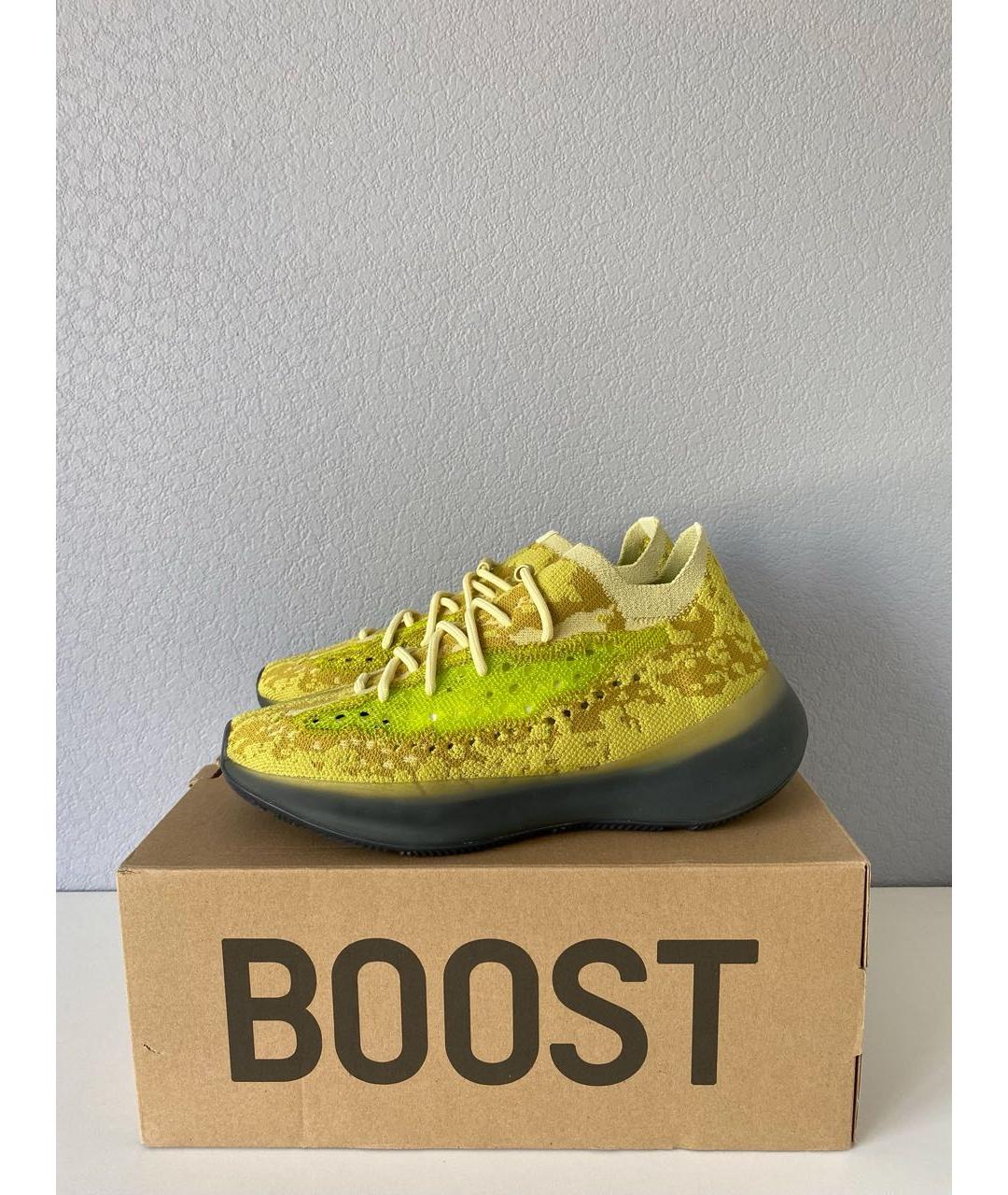 ADIDAS YEEZY Горчичные текстильные кроссовки, фото 4