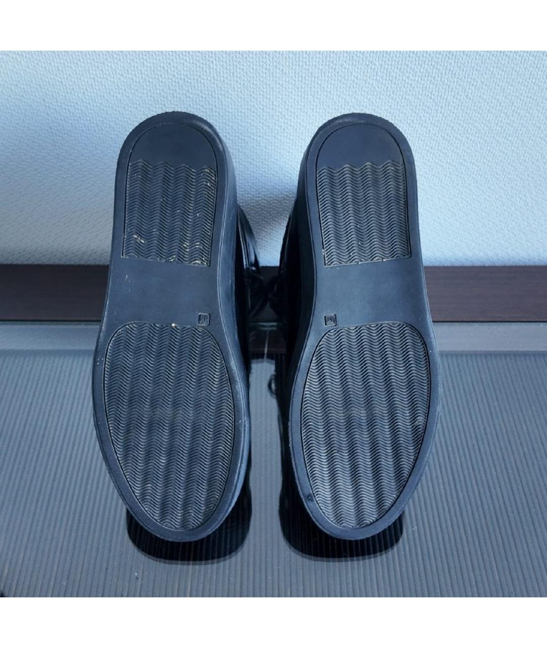 RAF SIMONS Черные кожаные высокие кроссовки / кеды, фото 3