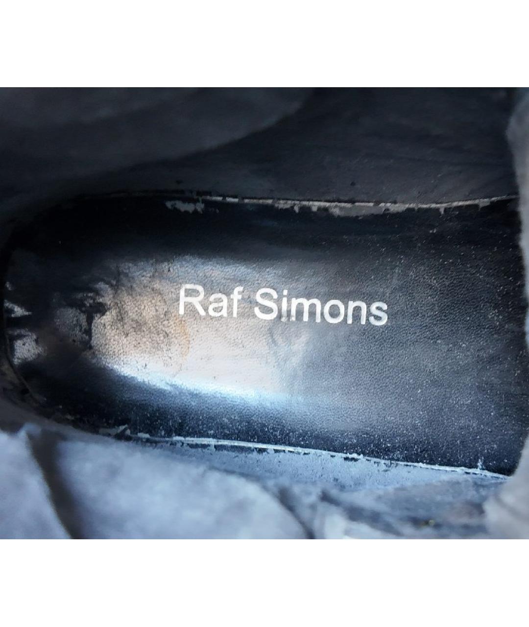 RAF SIMONS Черные кожаные высокие кроссовки / кеды, фото 8