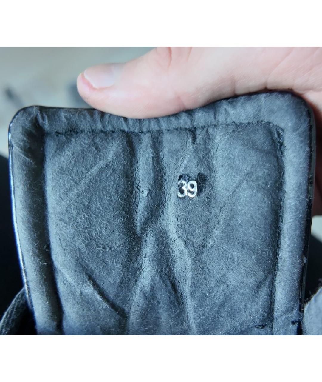 RAF SIMONS Черные кожаные высокие кроссовки / кеды, фото 6