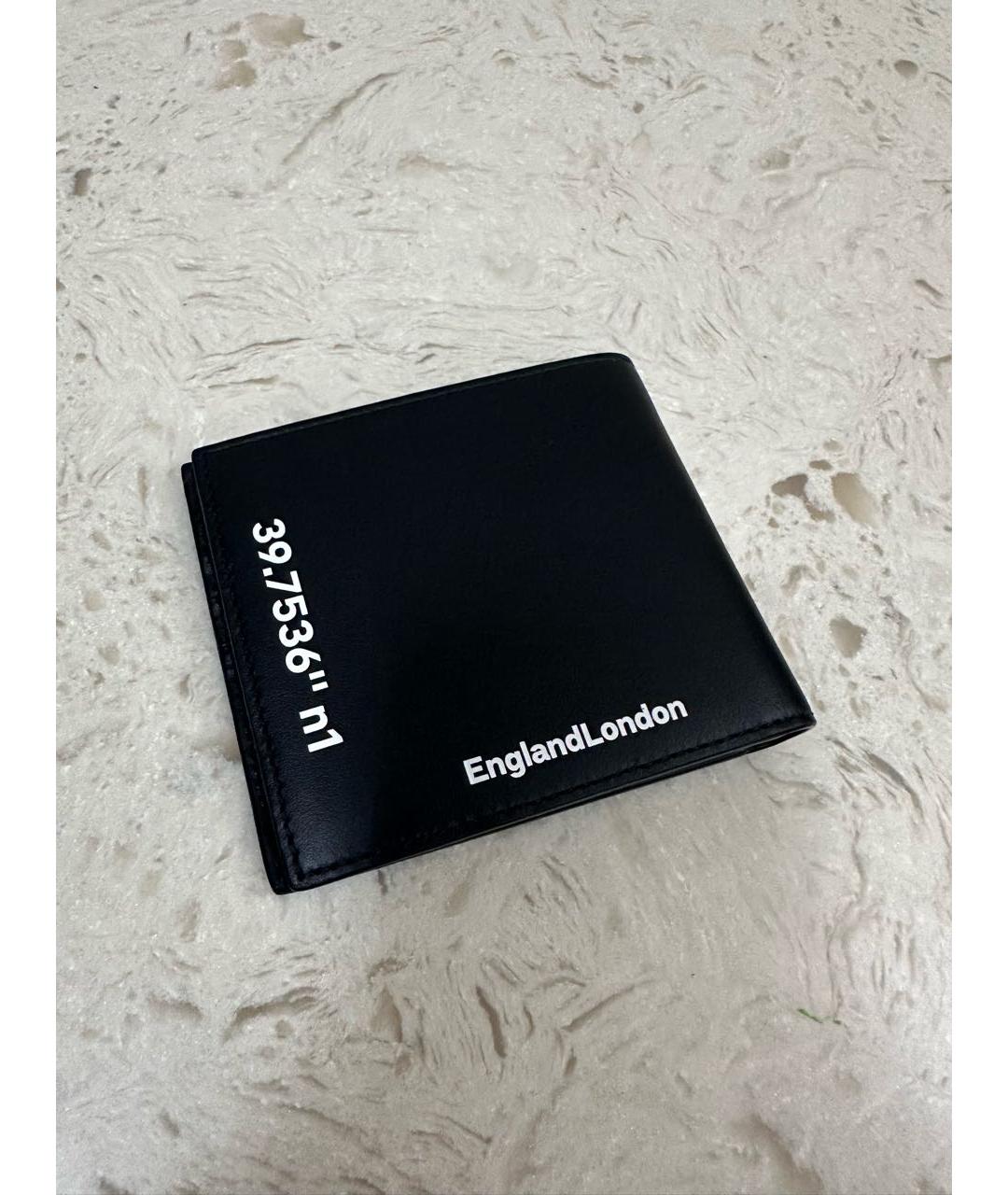 BURBERRY Черный кожаный кошелек, фото 2