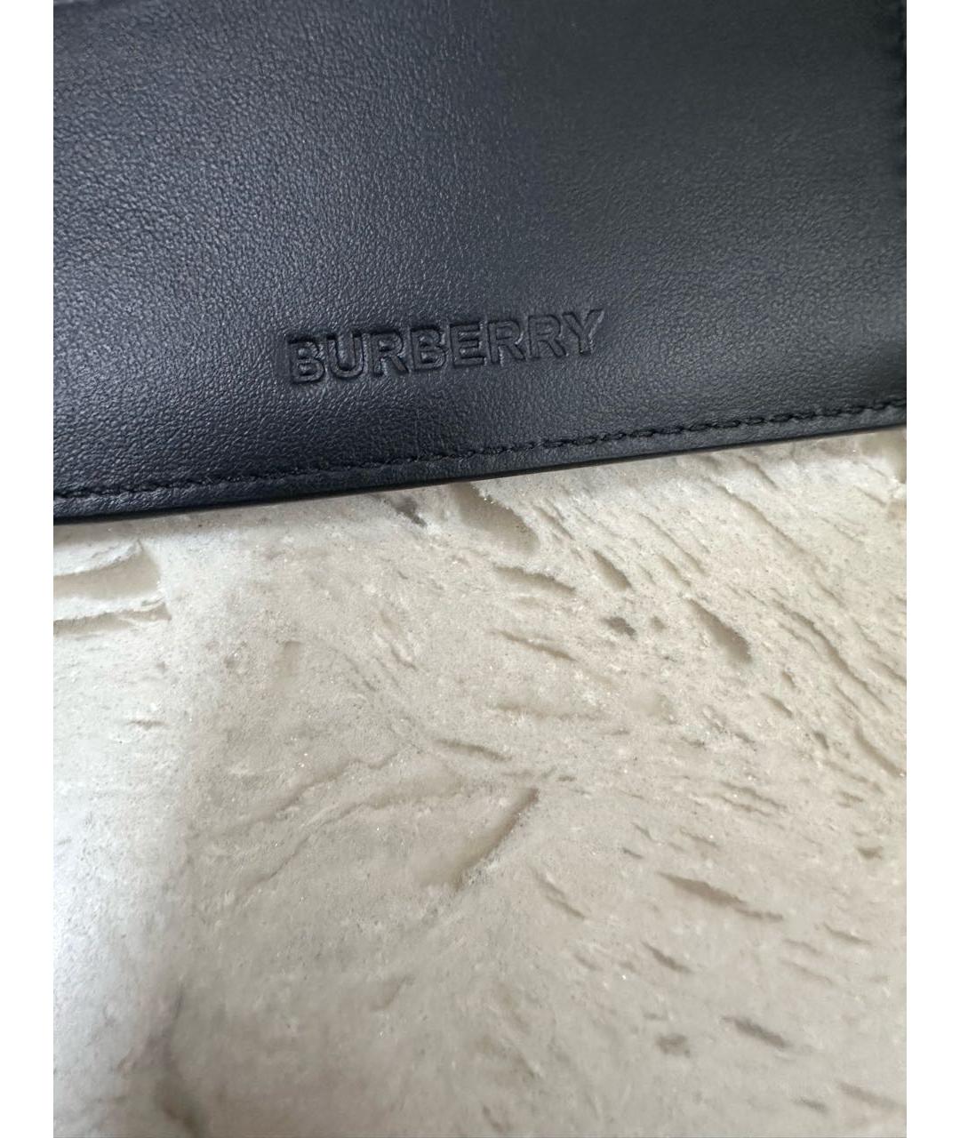 BURBERRY Черный кожаный кошелек, фото 4