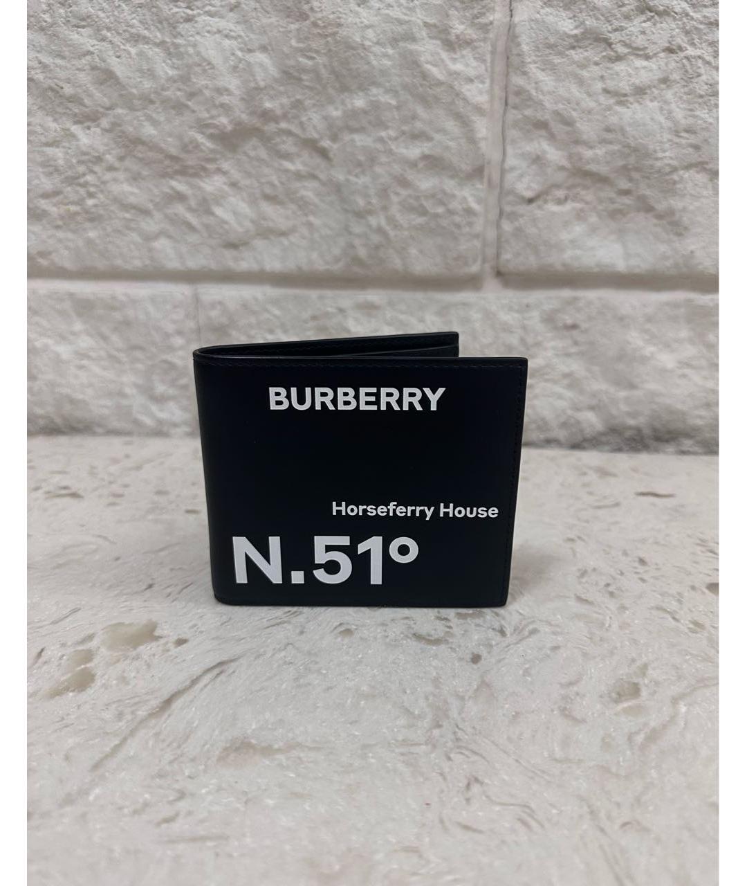 BURBERRY Черный кожаный кошелек, фото 6