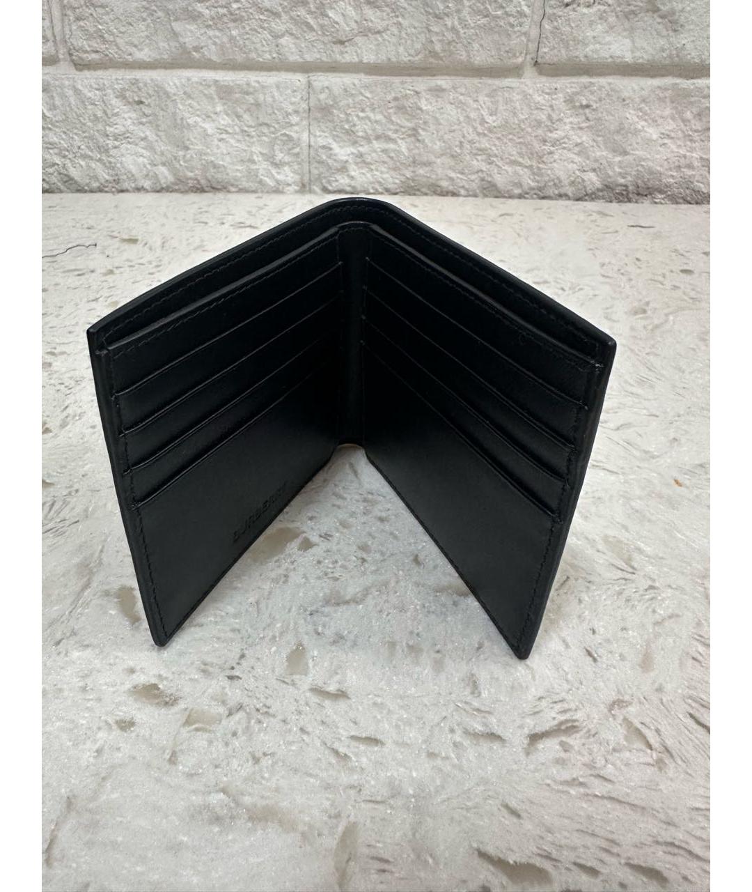 BURBERRY Черный кожаный кошелек, фото 3