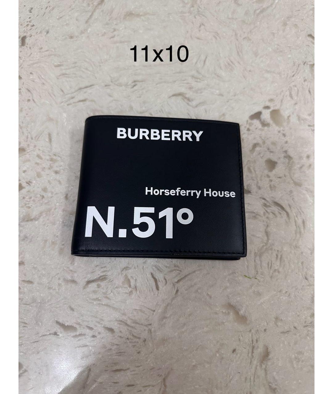 BURBERRY Черный кожаный кошелек, фото 5