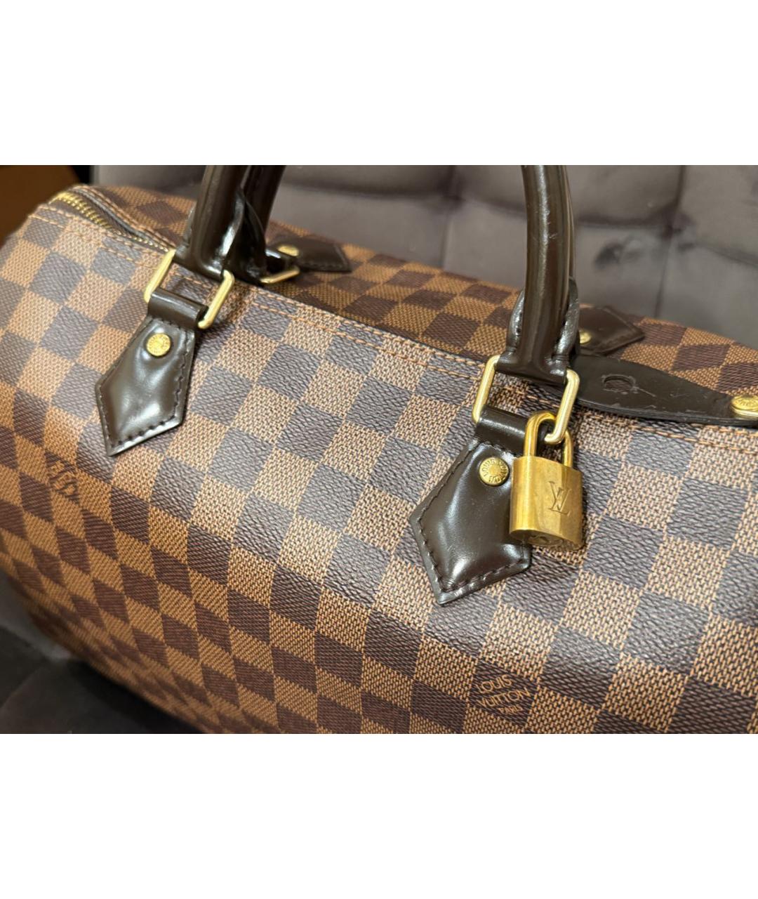 LOUIS VUITTON Коричневая сумка с короткими ручками, фото 2