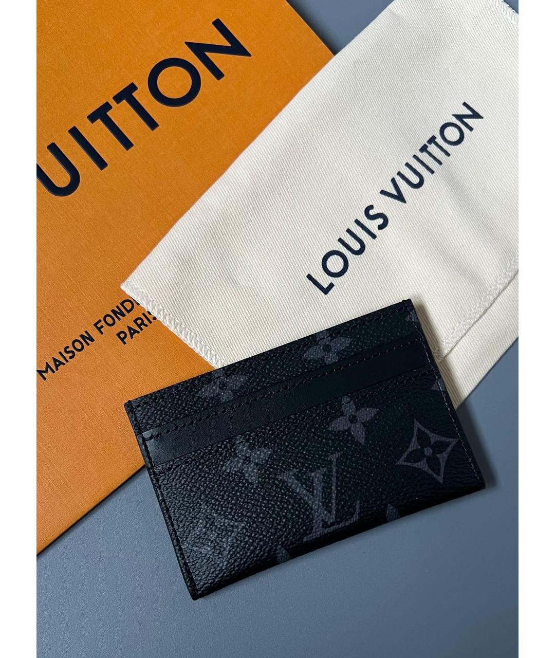 LOUIS VUITTON Антрацитовый кардхолдер, фото 3