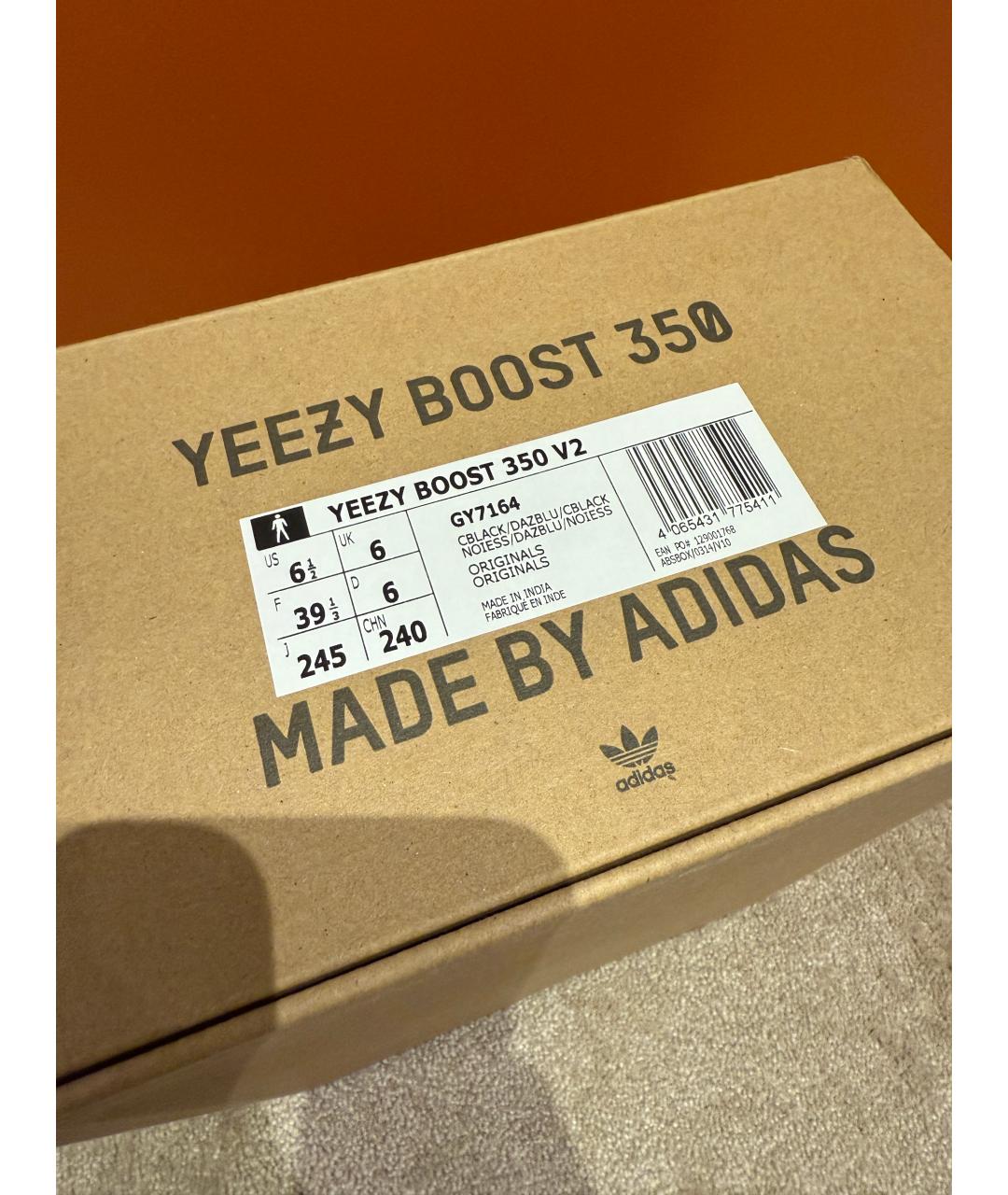 YEEZY Черные текстильные кроссовки, фото 7