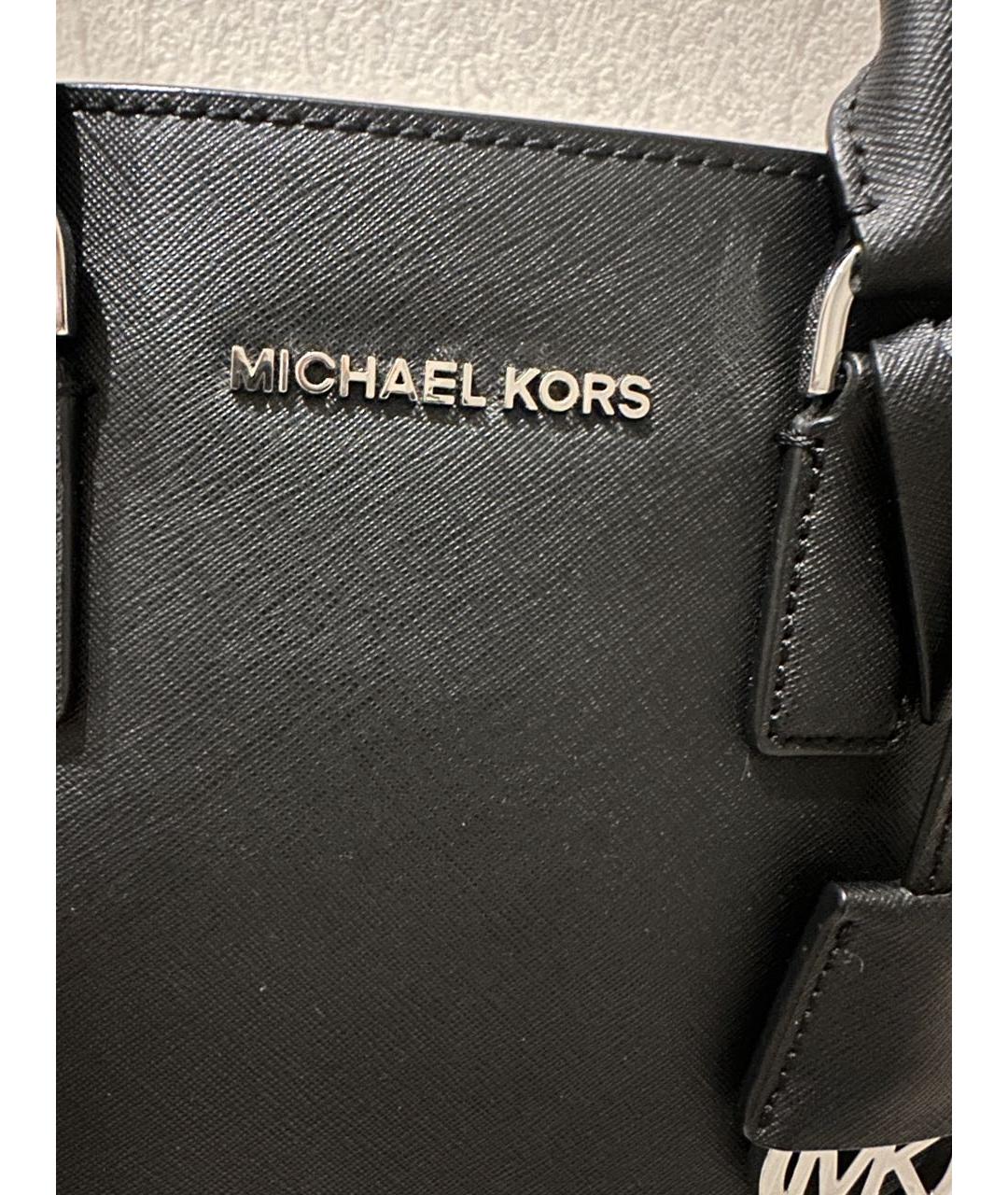 MICHAEL KORS Черная кожаная сумка с короткими ручками, фото 6