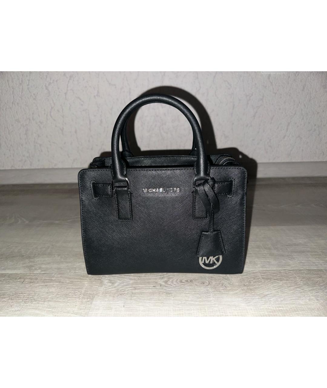 MICHAEL KORS Черная кожаная сумка с короткими ручками, фото 8