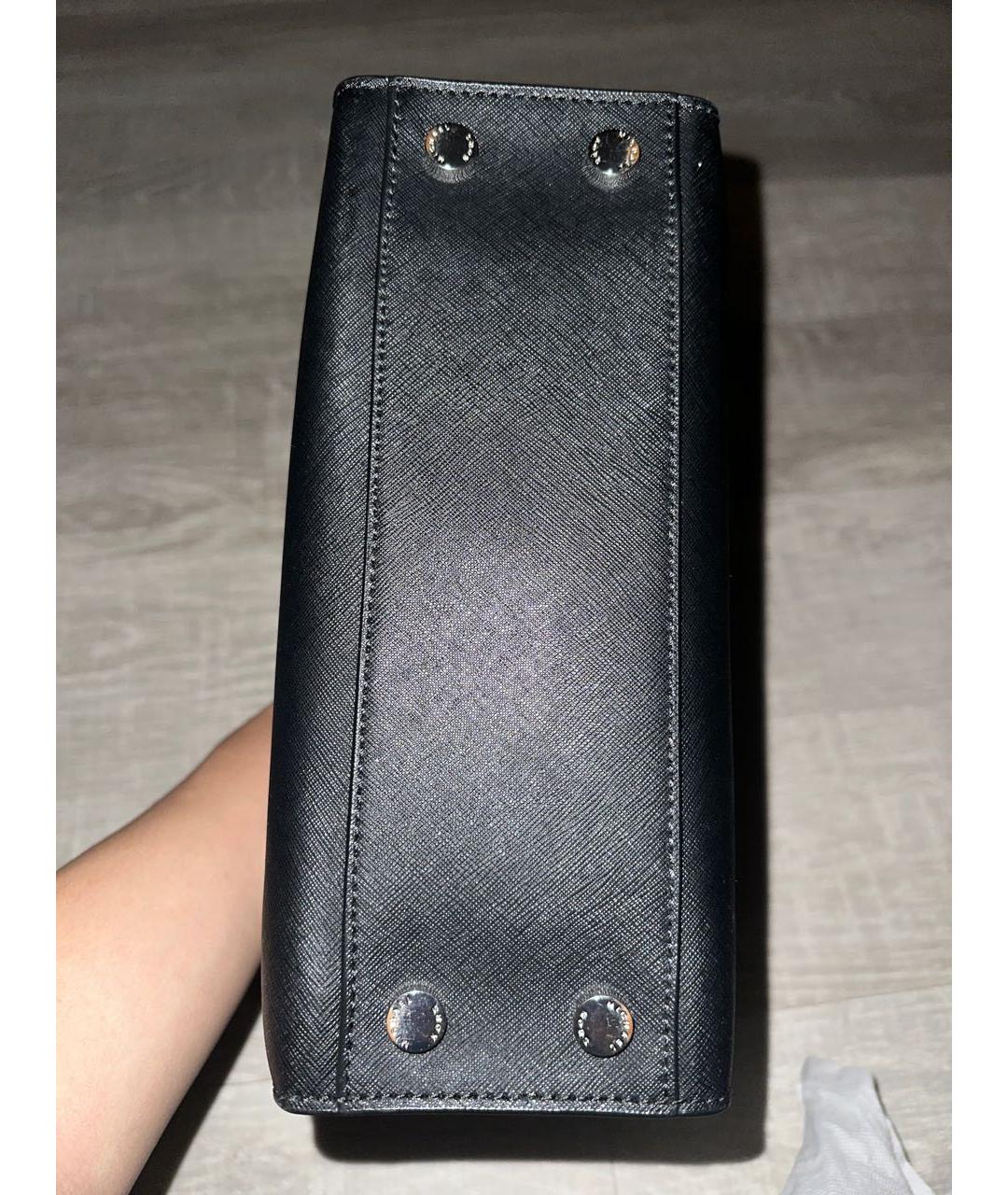 MICHAEL KORS Черная кожаная сумка с короткими ручками, фото 4