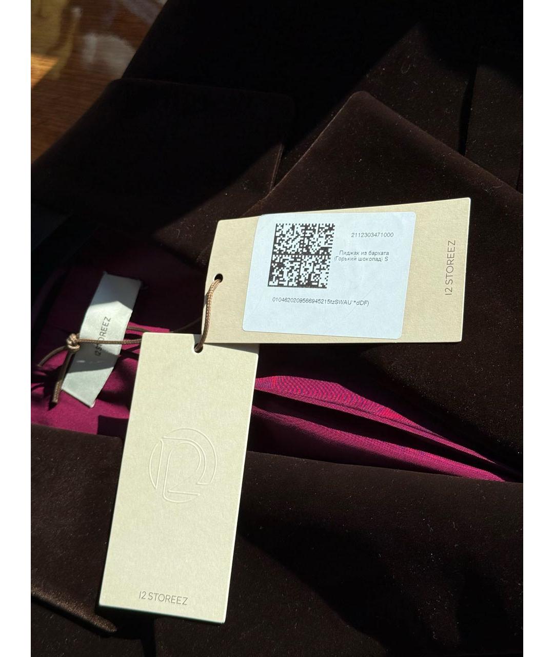 12 STOREEZ Коричневый бархатный жакет/пиджак, фото 3