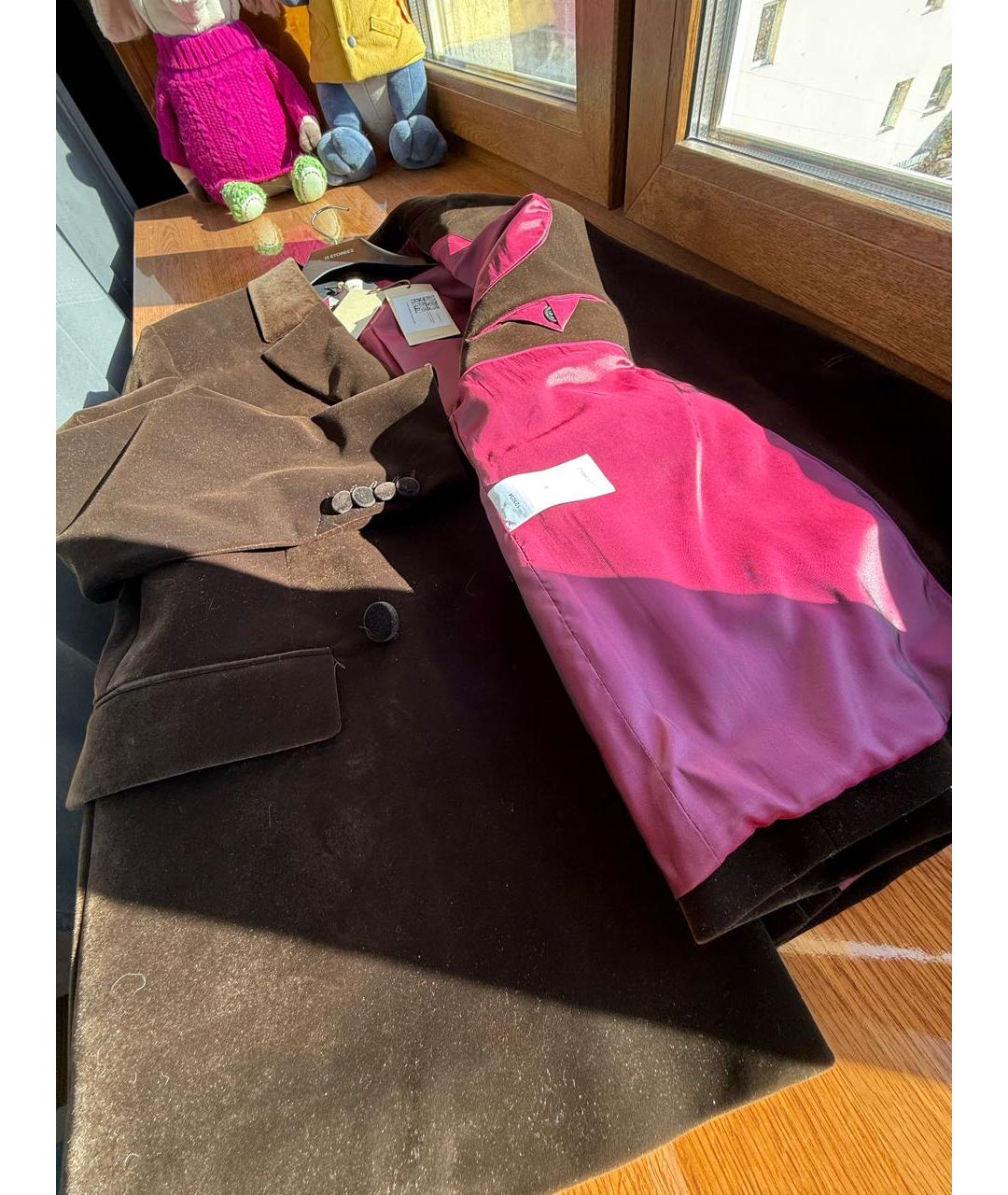 12 STOREEZ Коричневый бархатный жакет/пиджак, фото 8