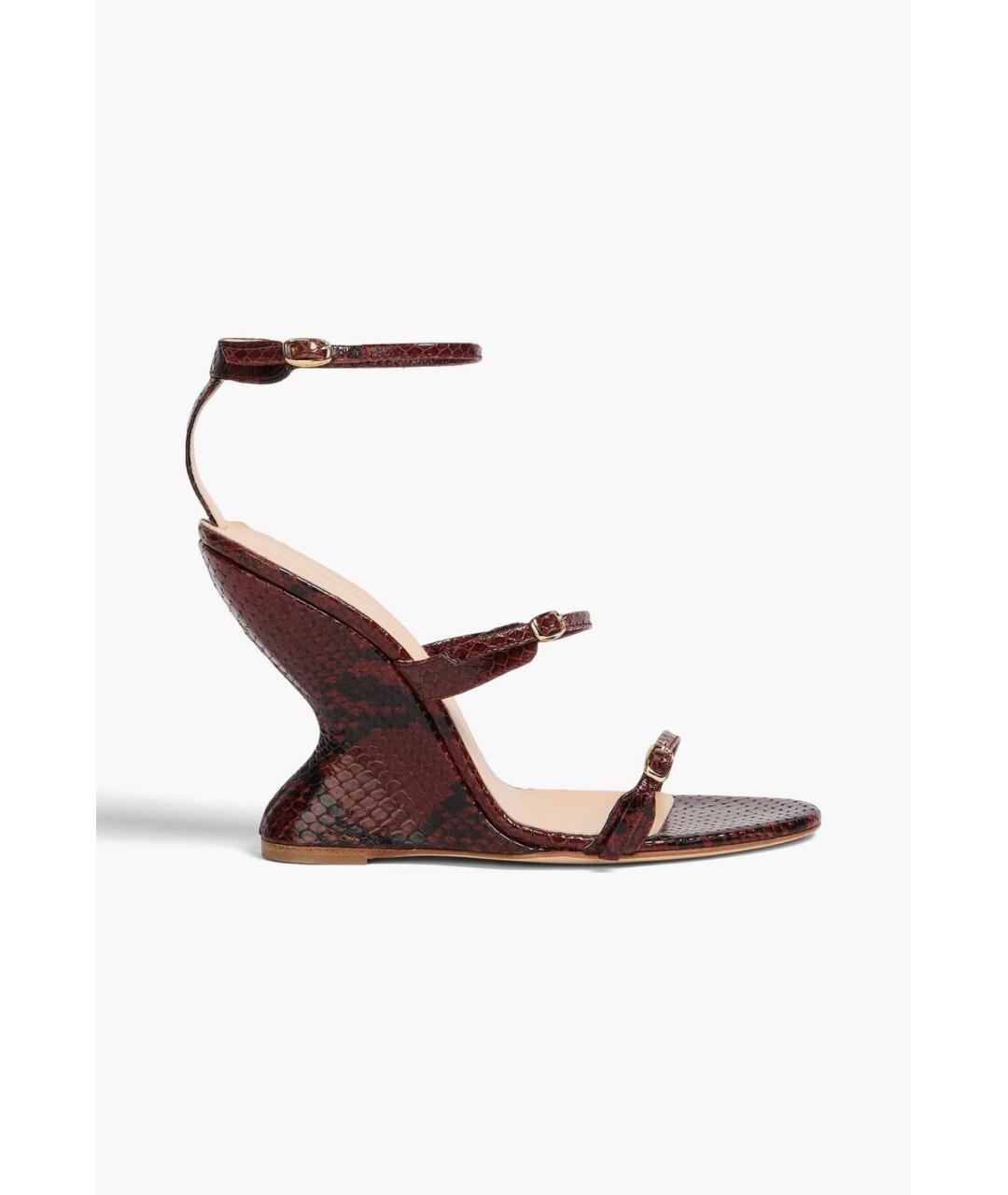 MAGDA BUTRYM Бордовые кожаные босоножки, фото 5