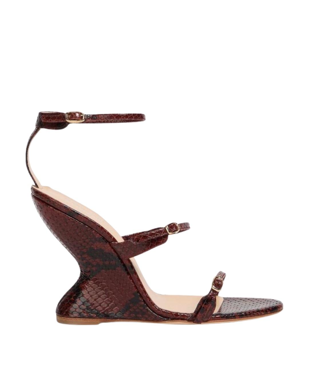 MAGDA BUTRYM Бордовые кожаные босоножки, фото 1