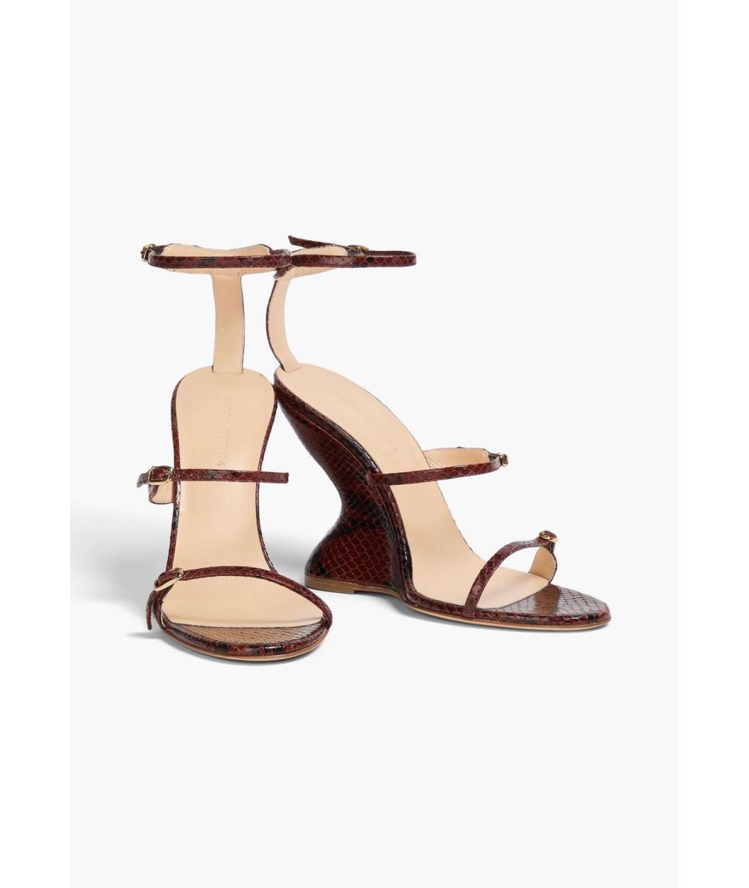 MAGDA BUTRYM Бордовые кожаные босоножки, фото 2