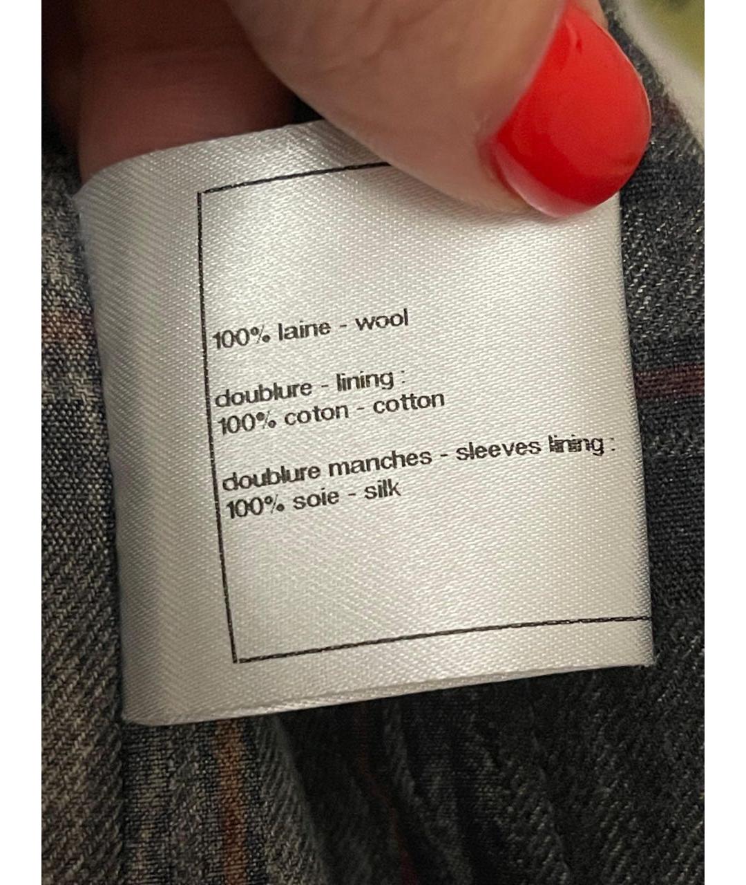 CHANEL Серый шерстяной жакет/пиджак, фото 5