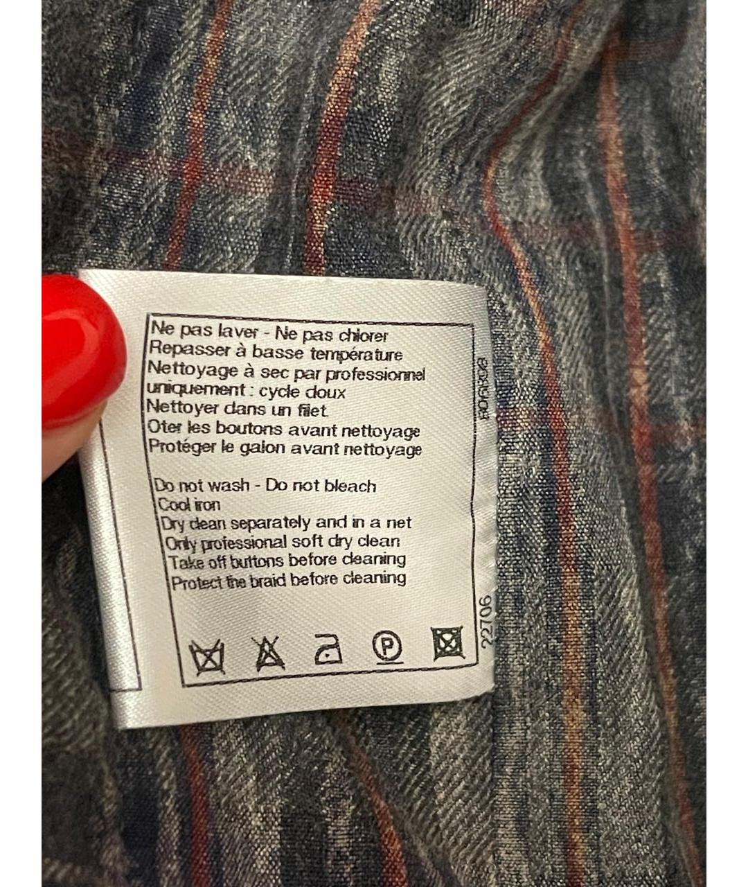 CHANEL Серый шерстяной жакет/пиджак, фото 6