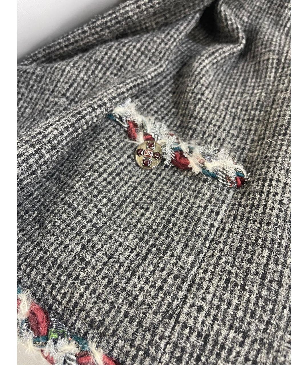 CHANEL Серый шерстяной жакет/пиджак, фото 7