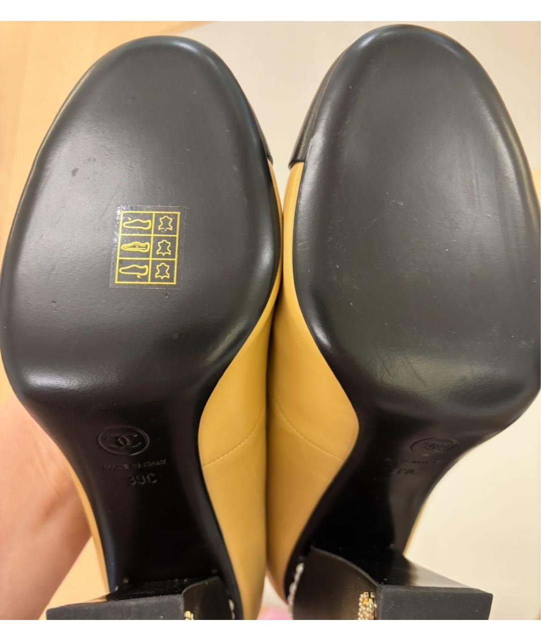 CHANEL Бежевые кожаные туфли, фото 8