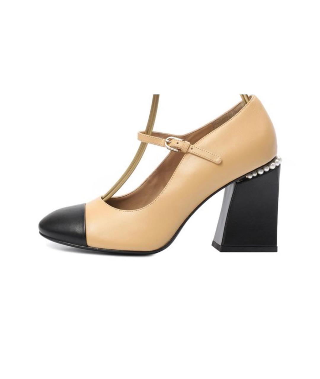 CHANEL Бежевые кожаные туфли, фото 7