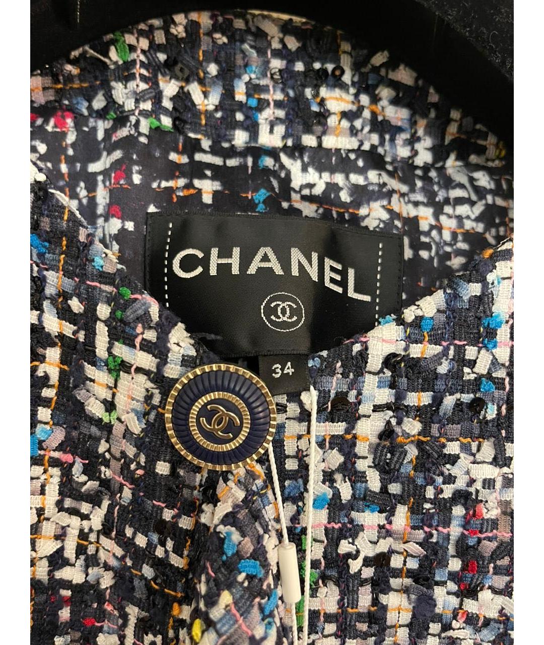 CHANEL Мульти полиэстеровый жакет/пиджак, фото 5